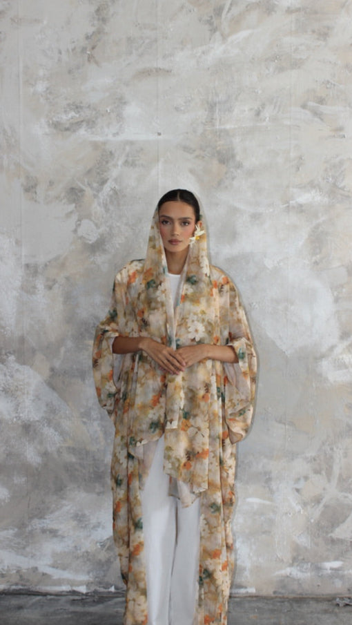 (Pre-Order only ~ shipped after 03 September 2025) Sand Printed Kimono and Scarf Set