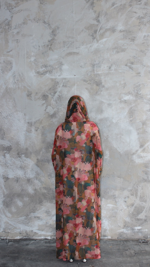 Sommer Pink Patchwork Printed Kimono and Scarf Set