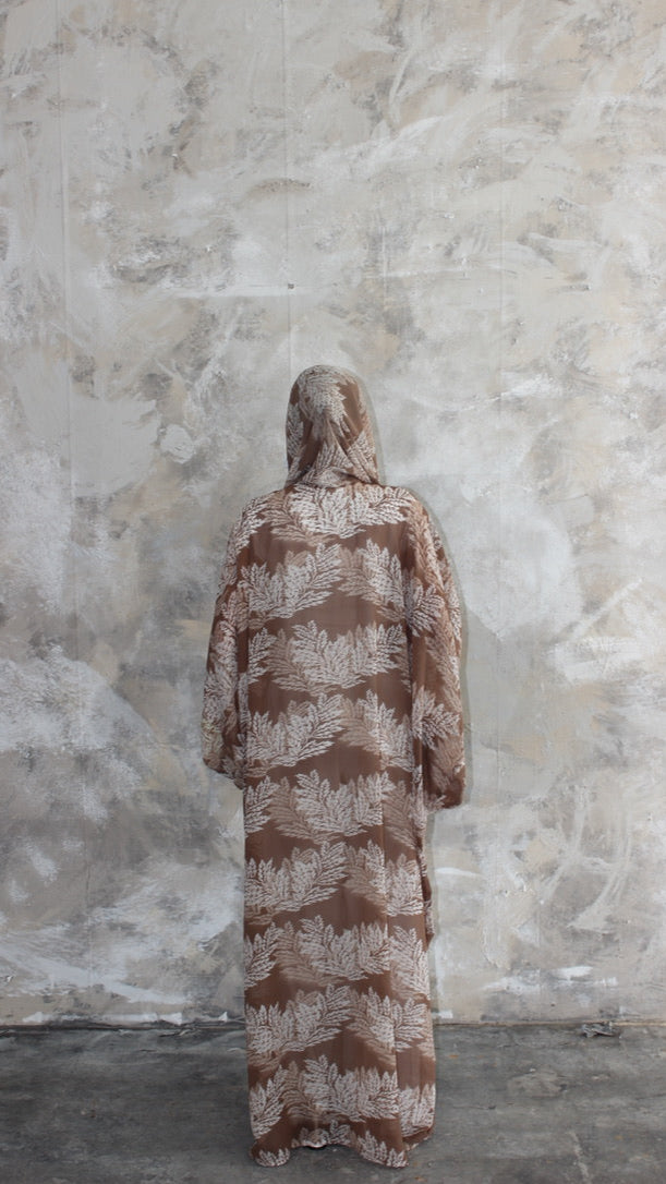 Sommer Camel Print Kimono and Scarf Set