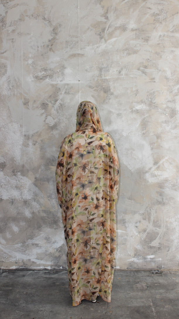 Sommer Sepia Printed Kimono and Scarf Set
