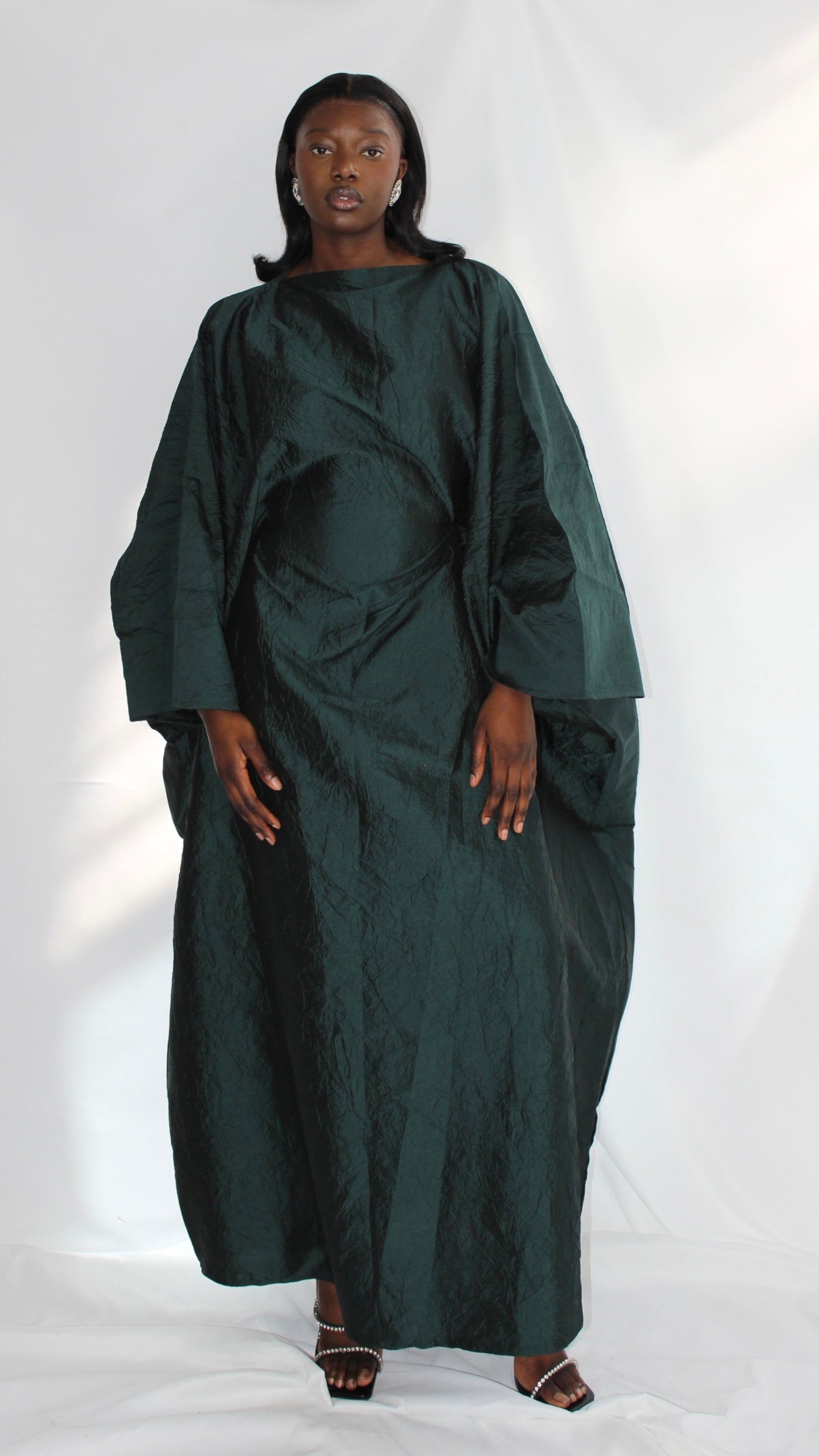 Azina Oversized Dress in Dark Green