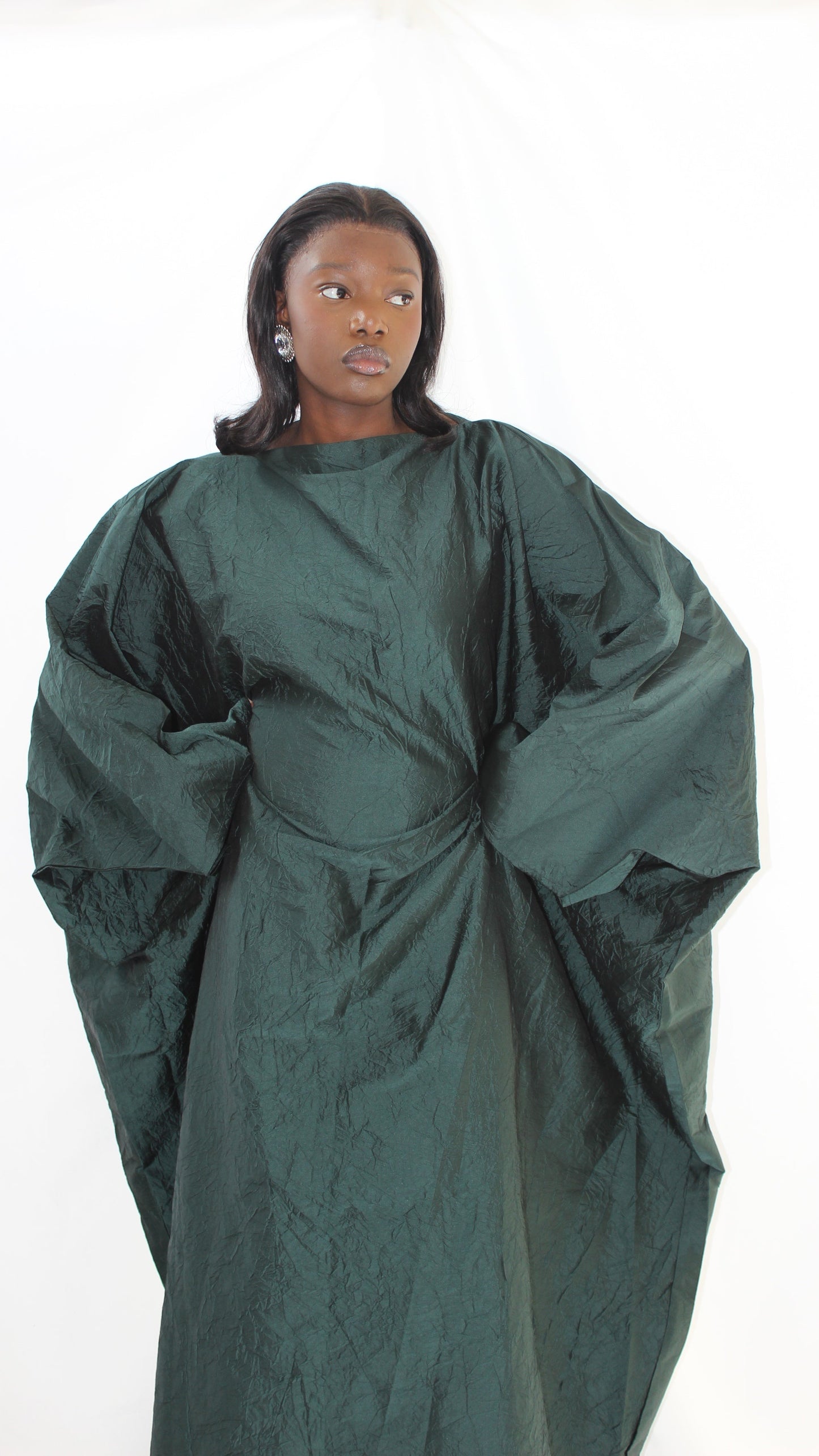 Azina Oversized Dress in Dark Green