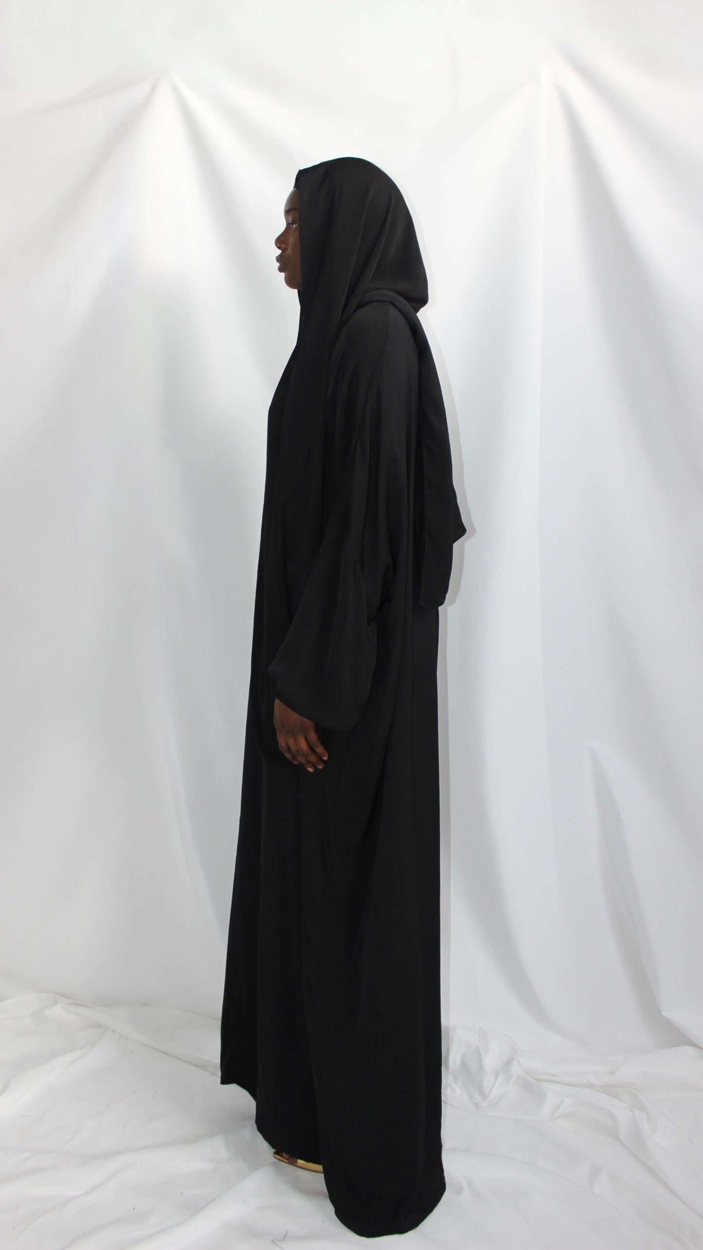 Ilham Abaya with Scarf Attached in Black