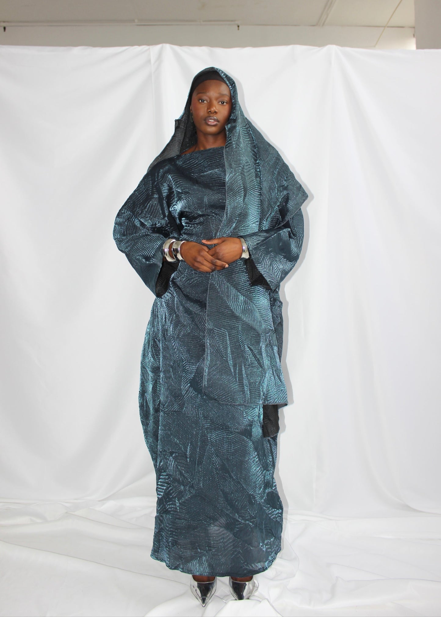 Nene Dress in Teal Blue With Matching Hijab/Scarf