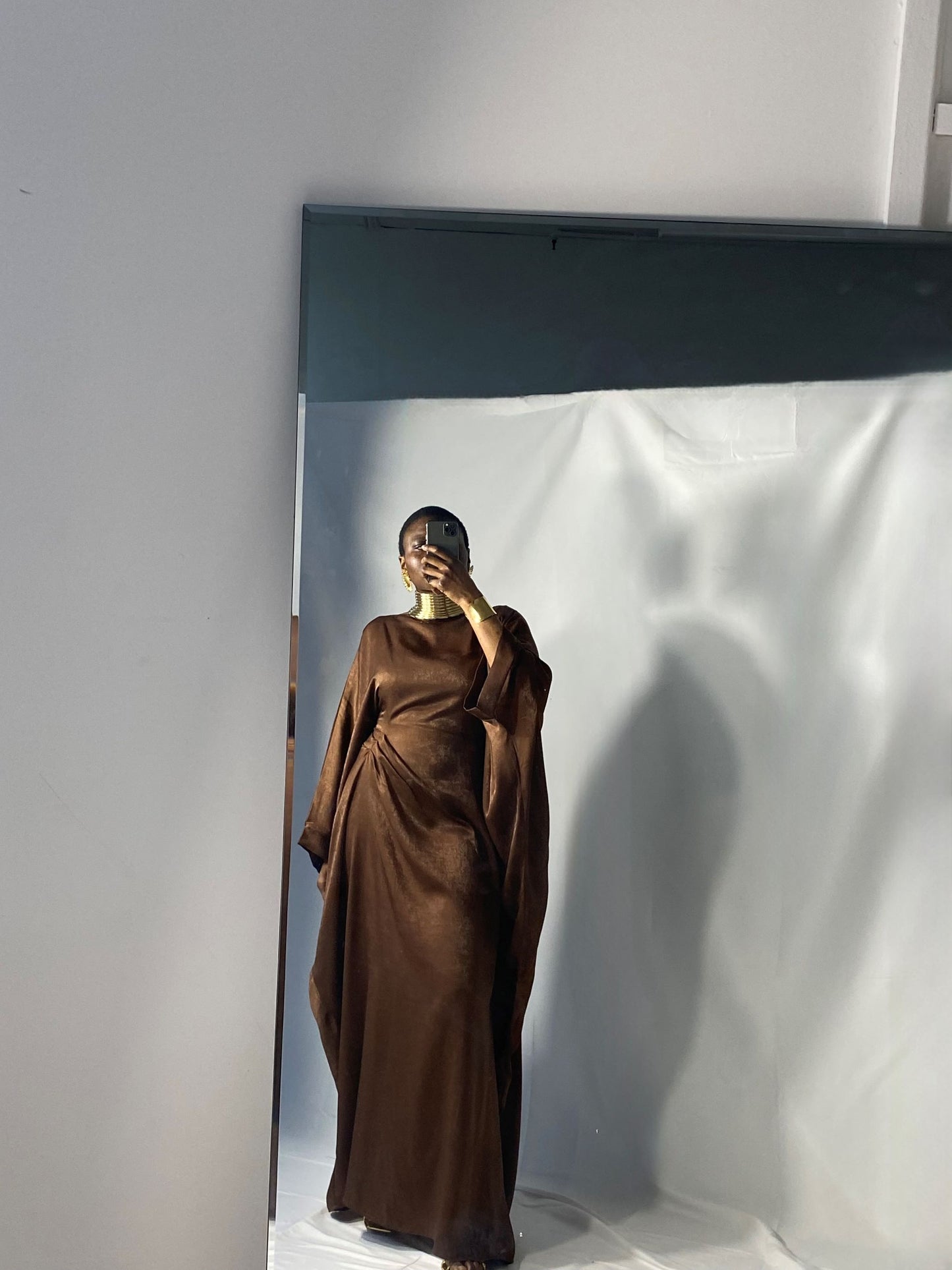 Hanifa Abaya & Scarf Set in Brown