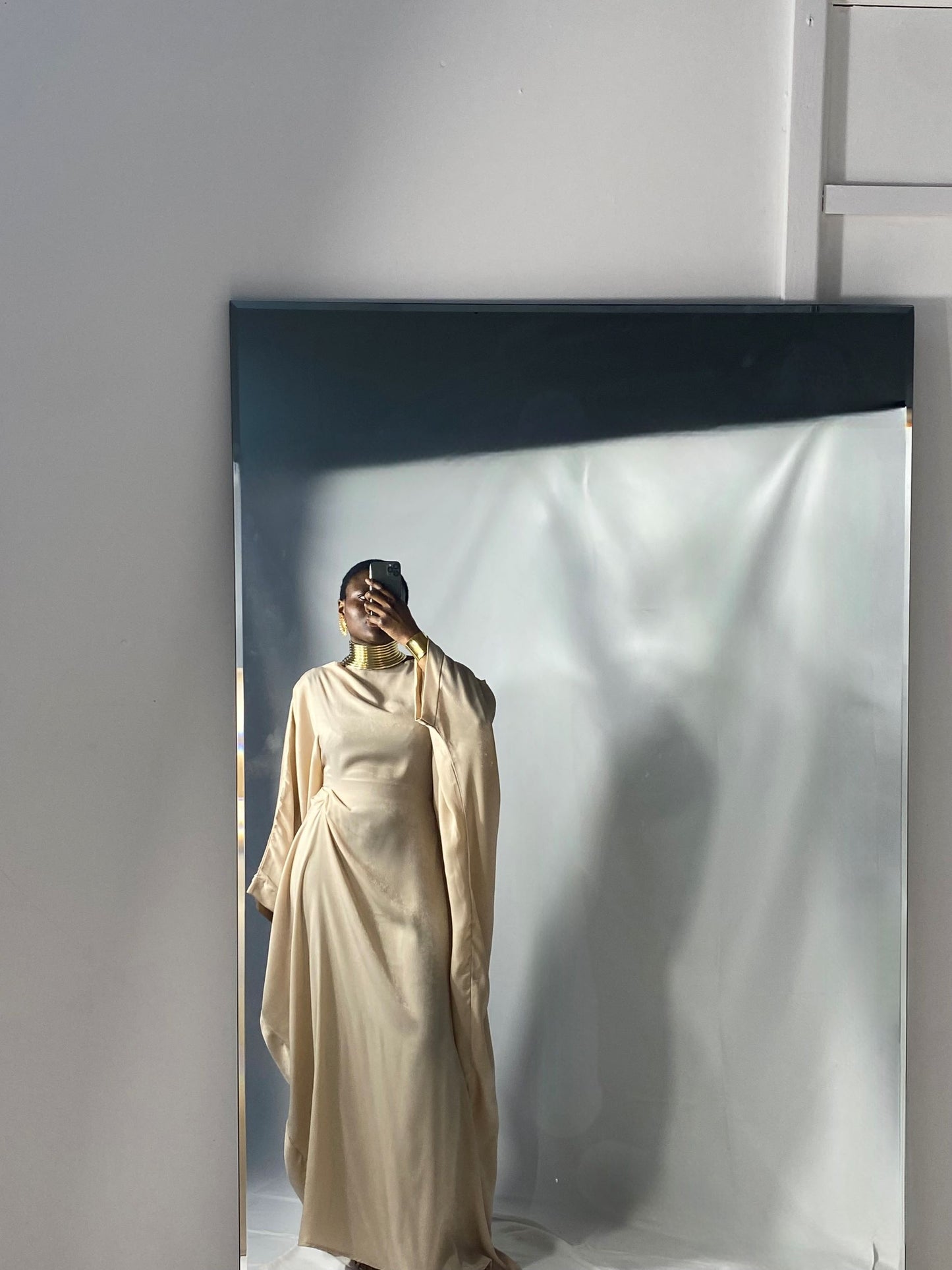 Hanifa Abaya & Scarf Set in Light Beige