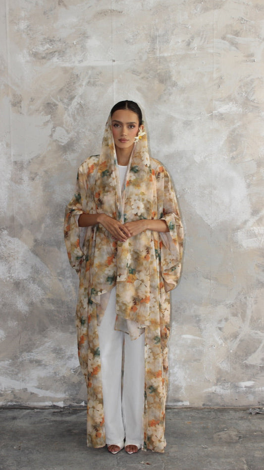 (Pre-Order only ~ shipped after 03 September 2025)  Sand Printed Kimono and Scarf Set