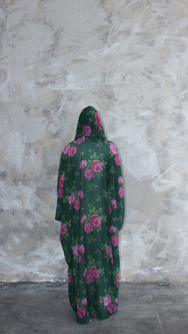 Sommer Emerald Printed Kimono and Scarf Set