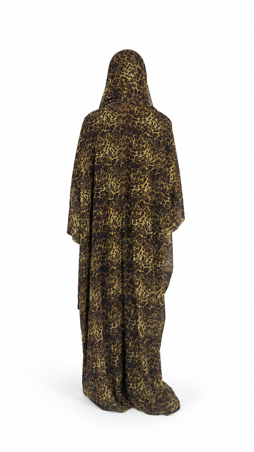 Aliya Prints - Leopard Print (Yellow Tone) Abaya and Scarf Set