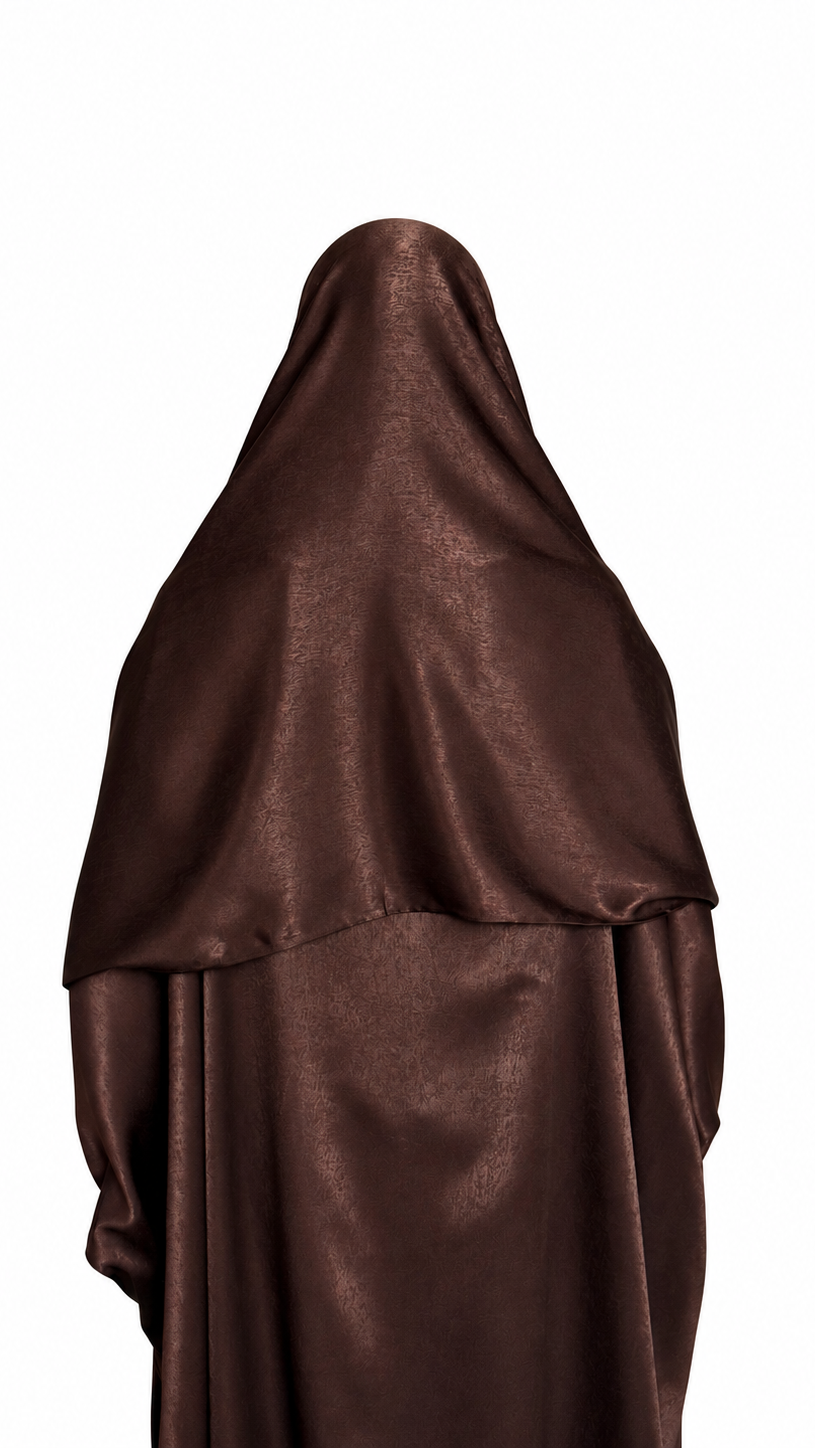 Hanifa Abaya & Scarf Set in Chocolate Brown