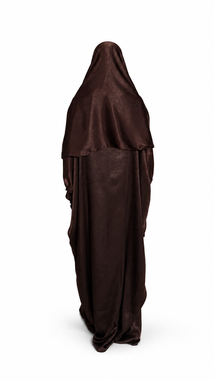 Hanifa Abaya & Scarf Set in Chocolate Brown