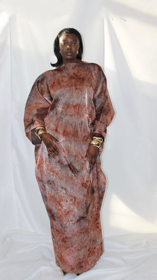 Zyva Dress in Orange With Matching Hijab/Scarf