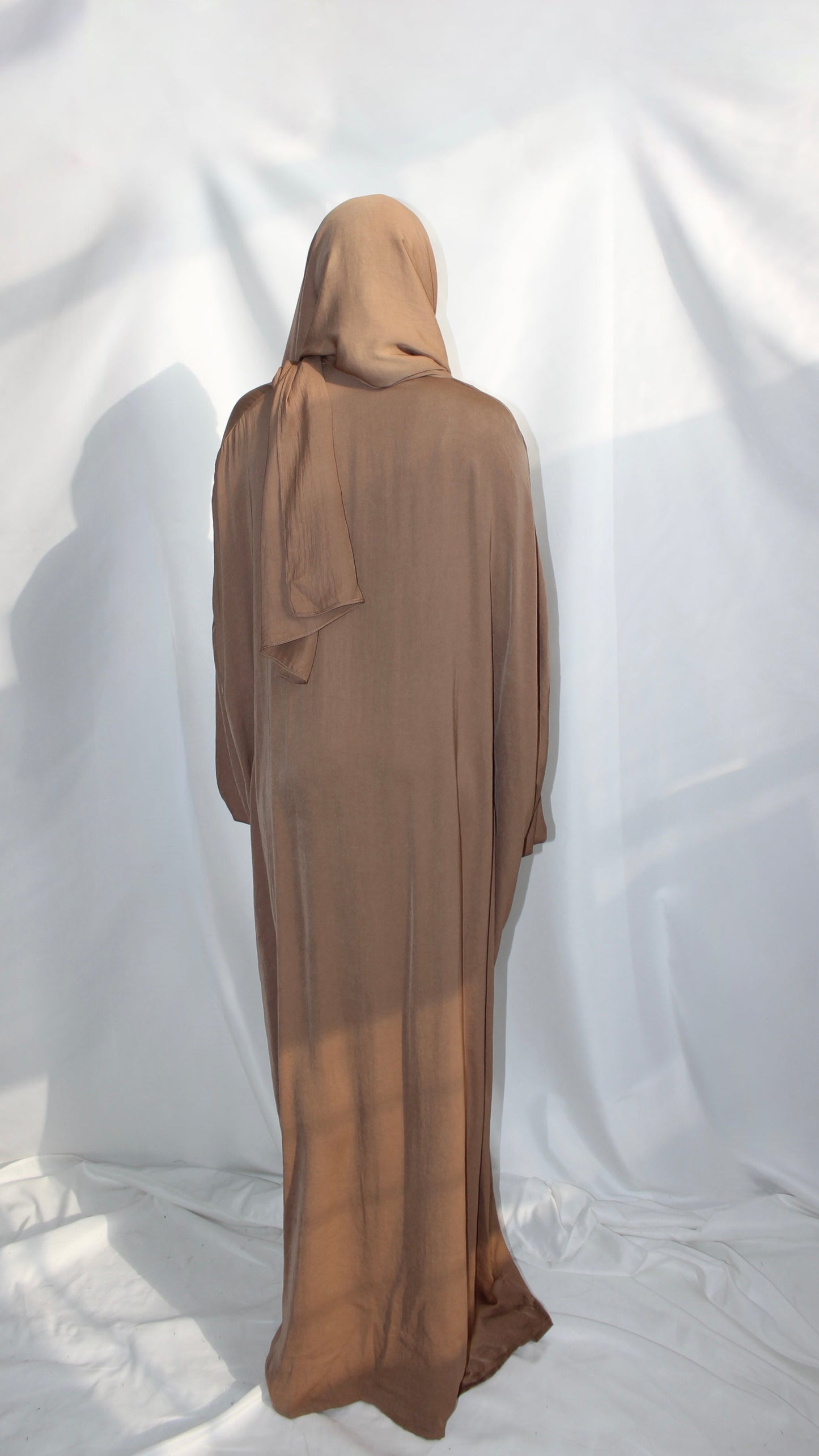 Ilham Abaya with Scarf Attached in Camel