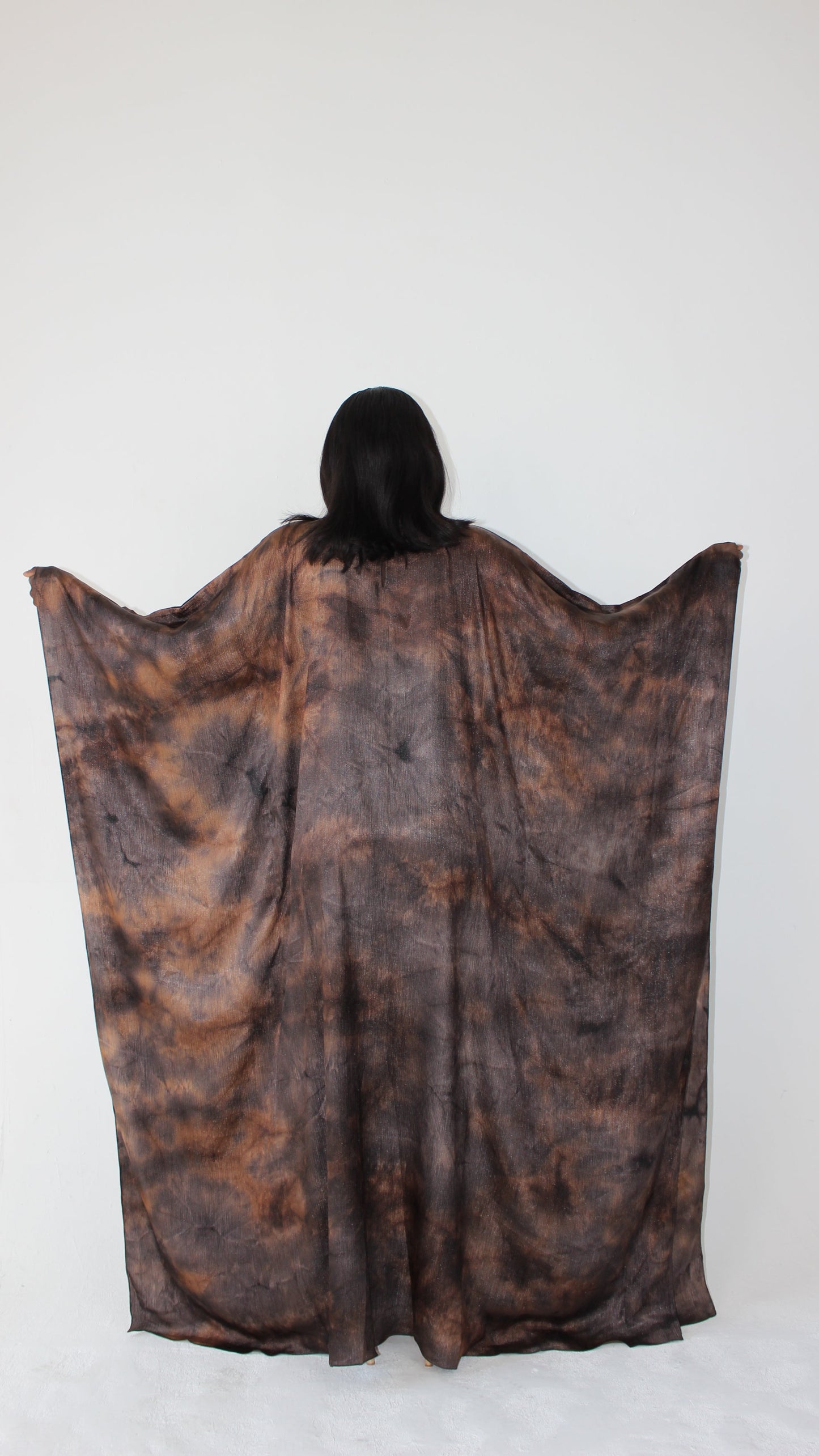 KATSUMI CHOCOLATE PRINT KAFTAN DRESS