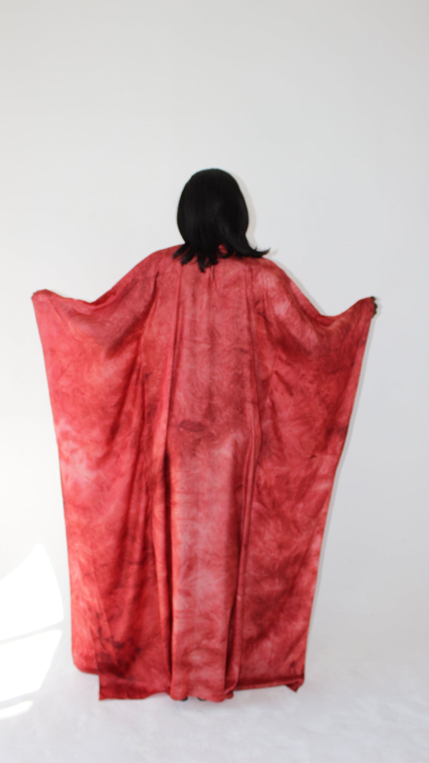 KATSUMI RED PRINT KAFTAN DRESS
