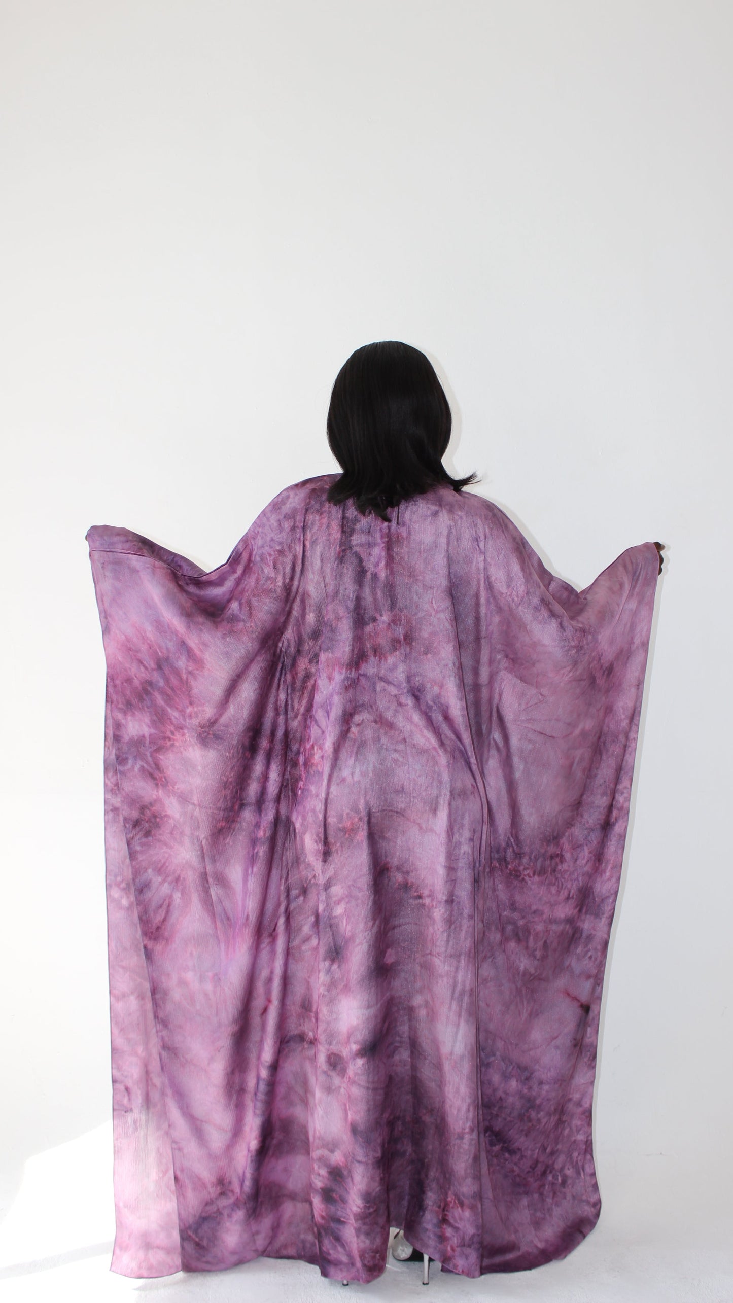 KATSUMI LILAC PRINT KAFTAN DRESS