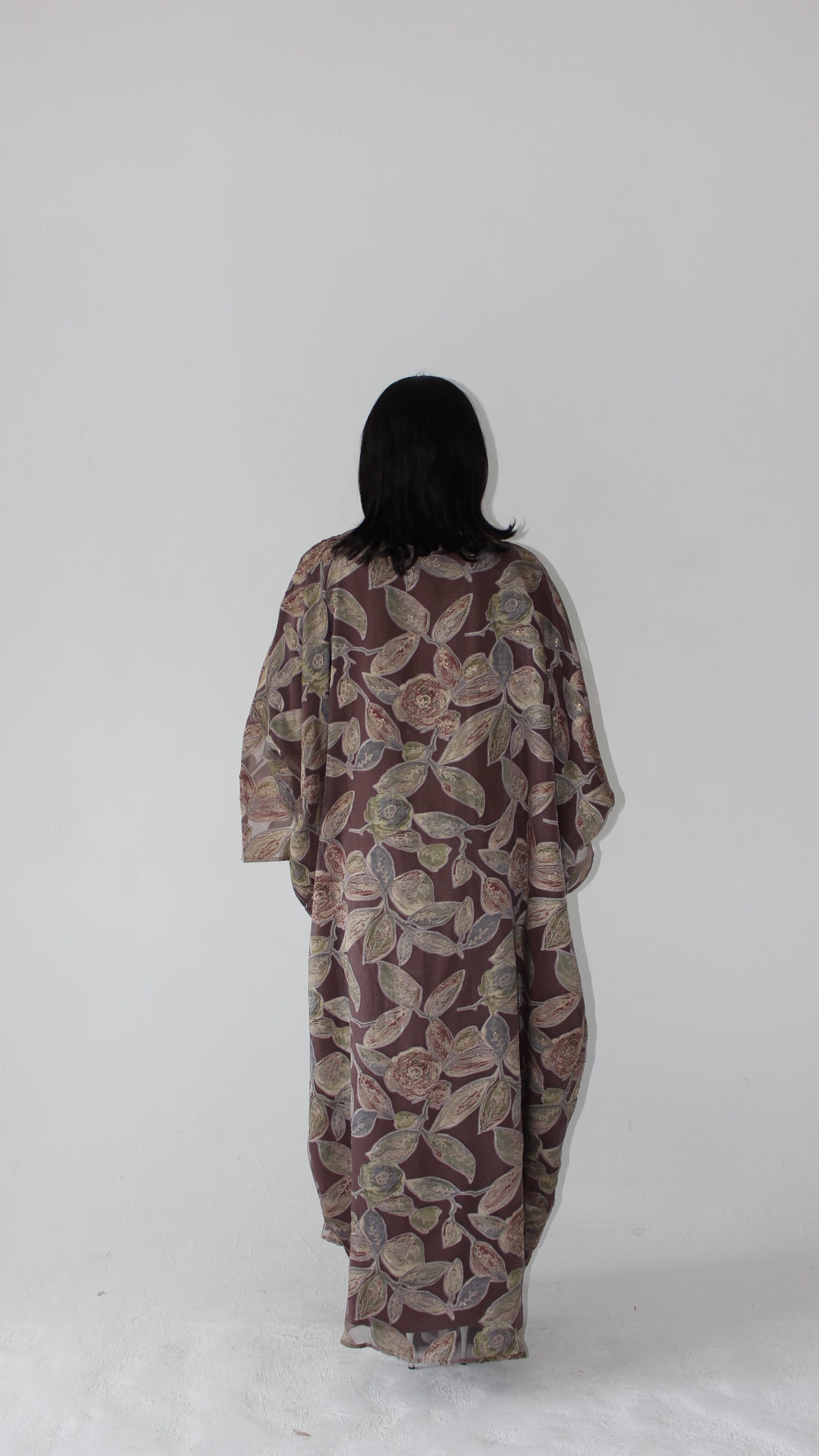 Awa Print Kaftan Style Dress in Mauve