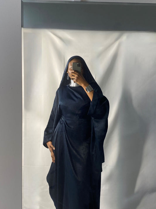 Hanifa Abaya & Scarf Set in Navy Blue
