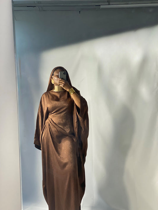 Hanifa Abaya & Scarf Set in Brown
