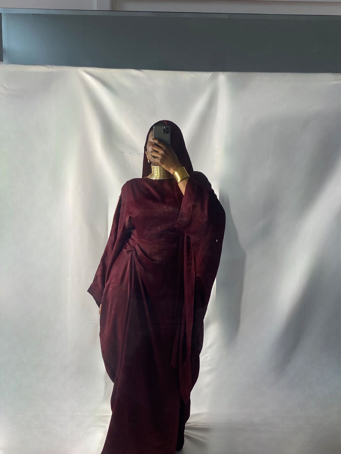 Hanifa Abaya & Scarf Set in Wine