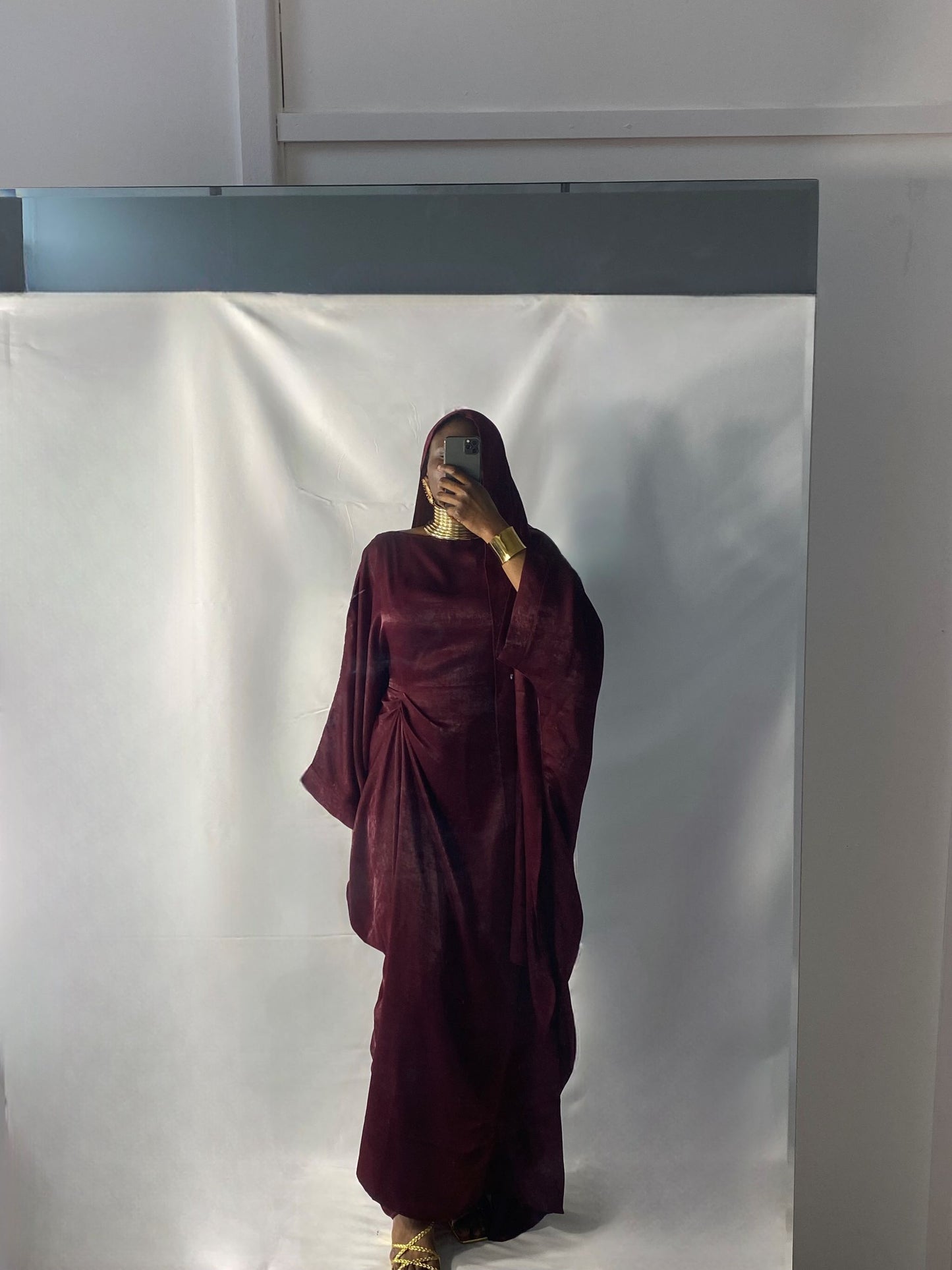 Hanifa Abaya & Scarf Set in Wine